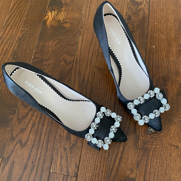 Ever New black satin crystal stilettos - Picture 4 of 4